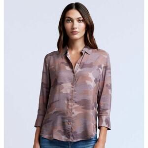 L'AGENCE | Dusty Purple / Pink Camo Camille Blouse Button down Shirt| Small